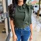 Ava Sweater Top- Olive