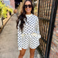 Polka Dot Mock Sweatshirt Top