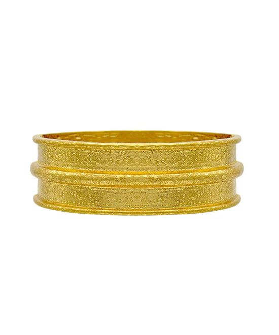 Line & Hammered Bangle Bracelet