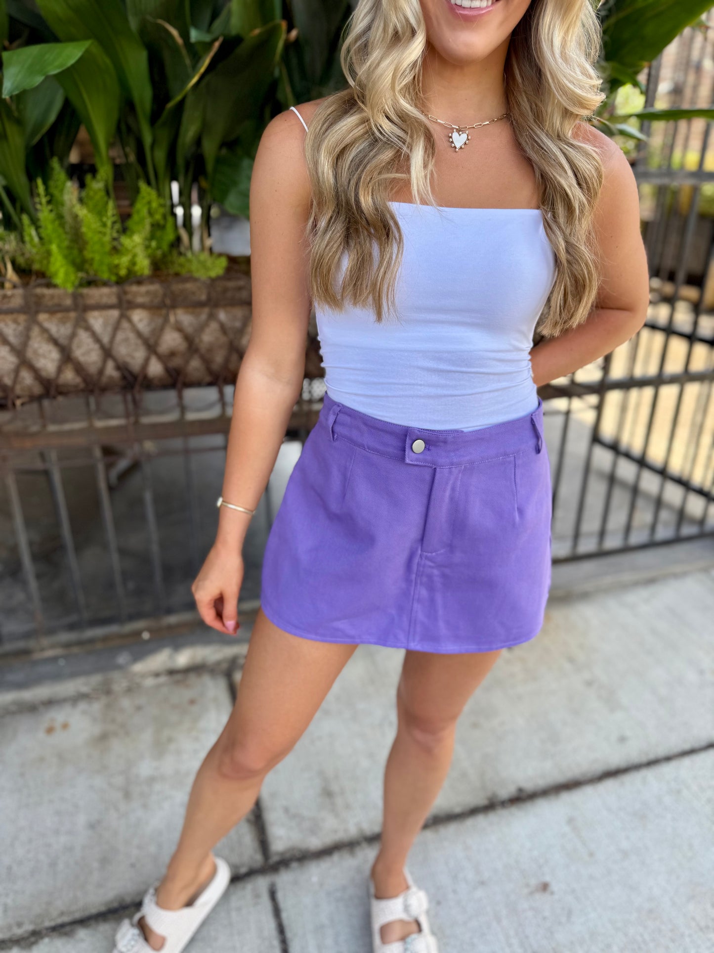 Mulkey Denim Skort- Purple
