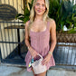 Tina Striped Romper-  Brown/Pink