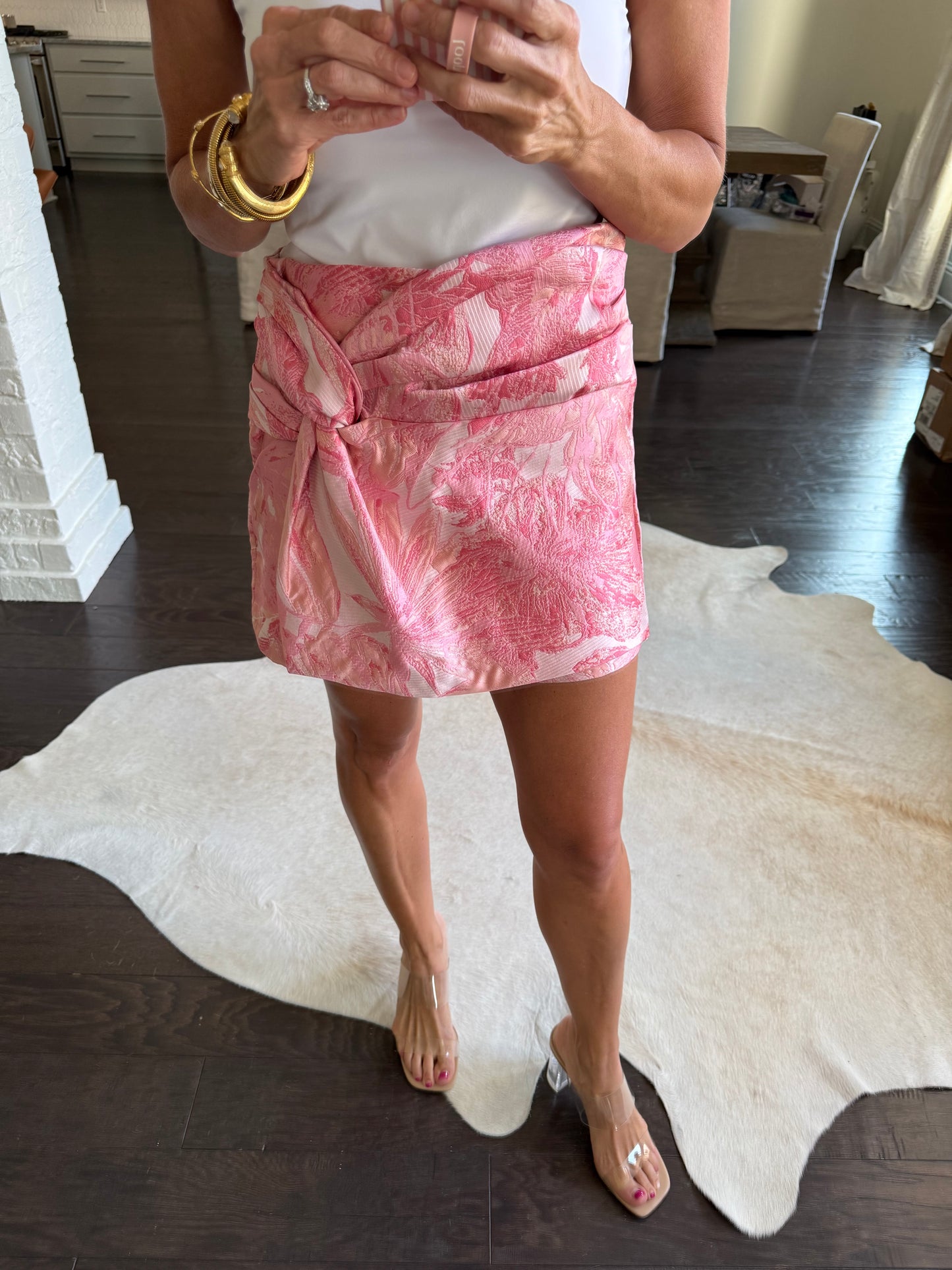 Sophia Skort- Pink Jacquard