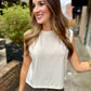 Statuesque Shirred Tank- Cream