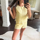 Kenny Eyelet Shorts- Lemon