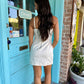 Lina Contrast Mini Dress- Cream