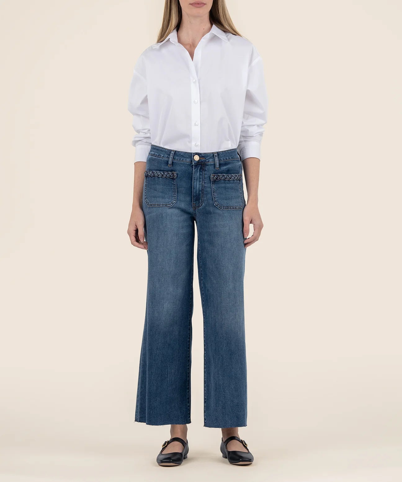 Meg (Famed) HR Wide Leg Denim- Dark Base