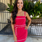 Saffron Muse Mini Dress- Red