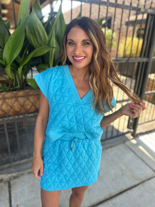 Charbonnet Textured Top- Aqua