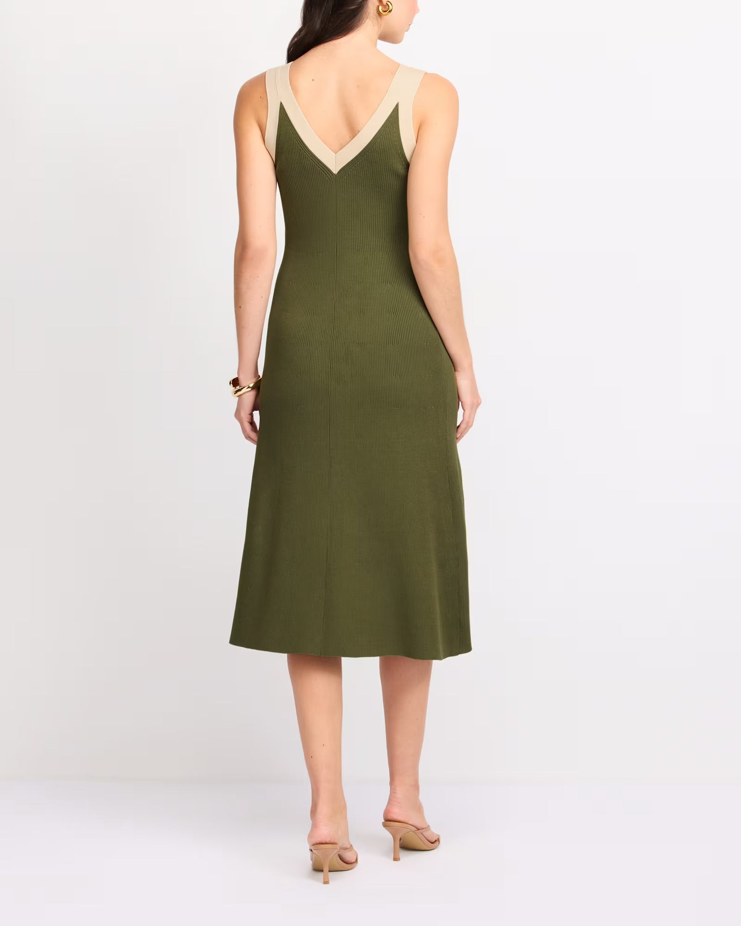 Analise Colorblock Maxi Dress- Olive