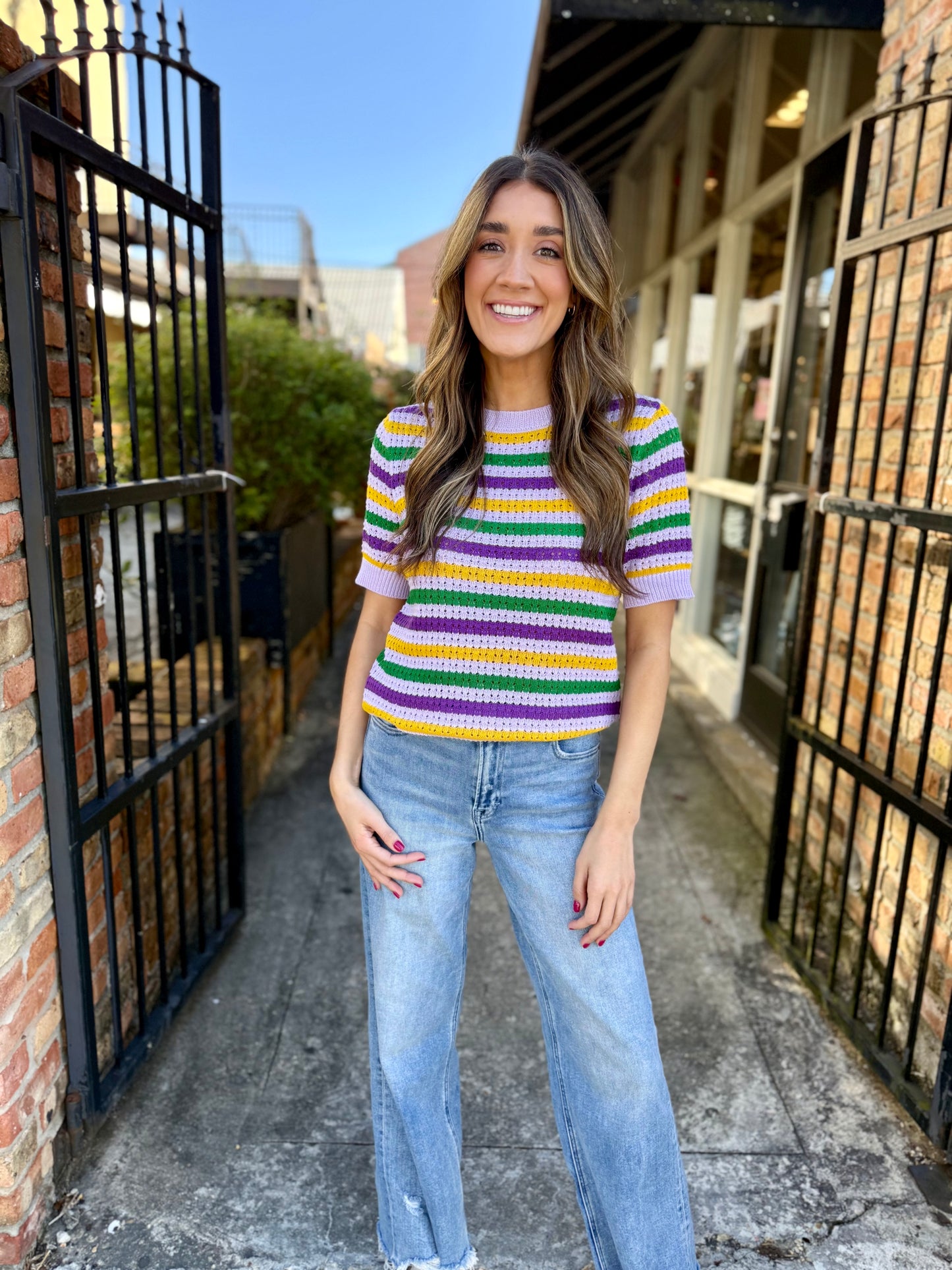 Basin MG Stripe Top- Lavender