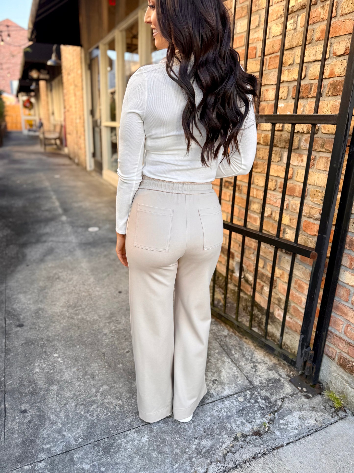 Cool Girl Track Pants- Beige