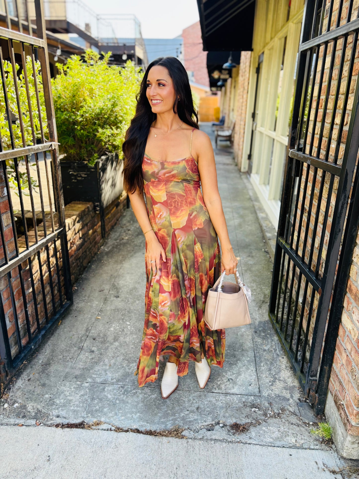 Heart Beats Godet Maxi Dress- Rose Petal