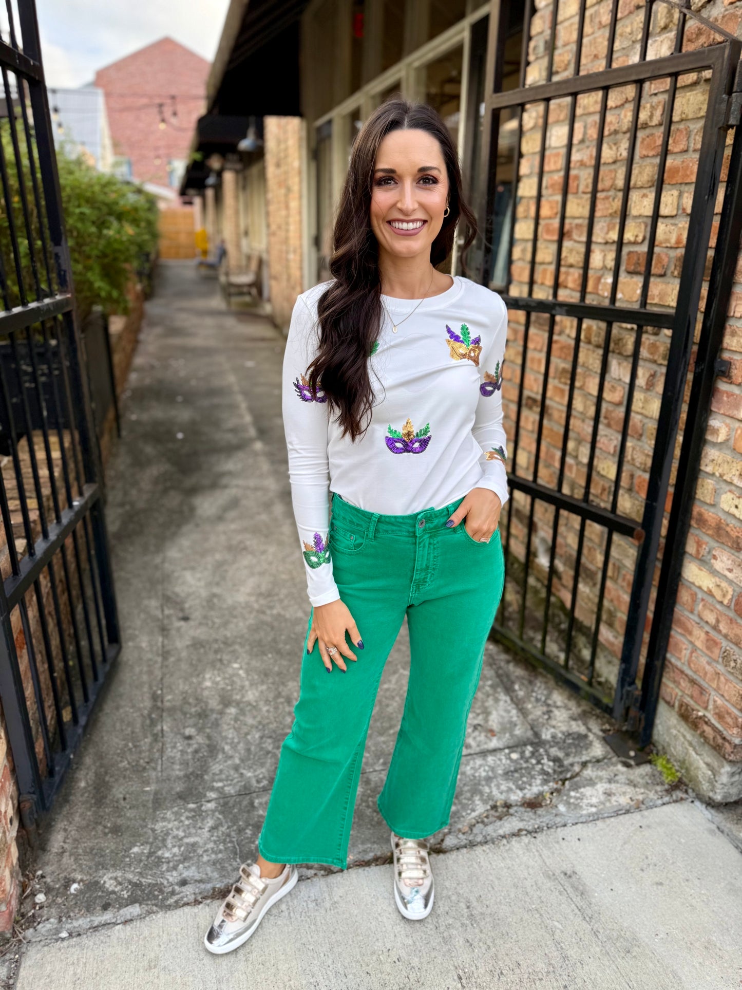 Mardi Gras LS Mask Tee