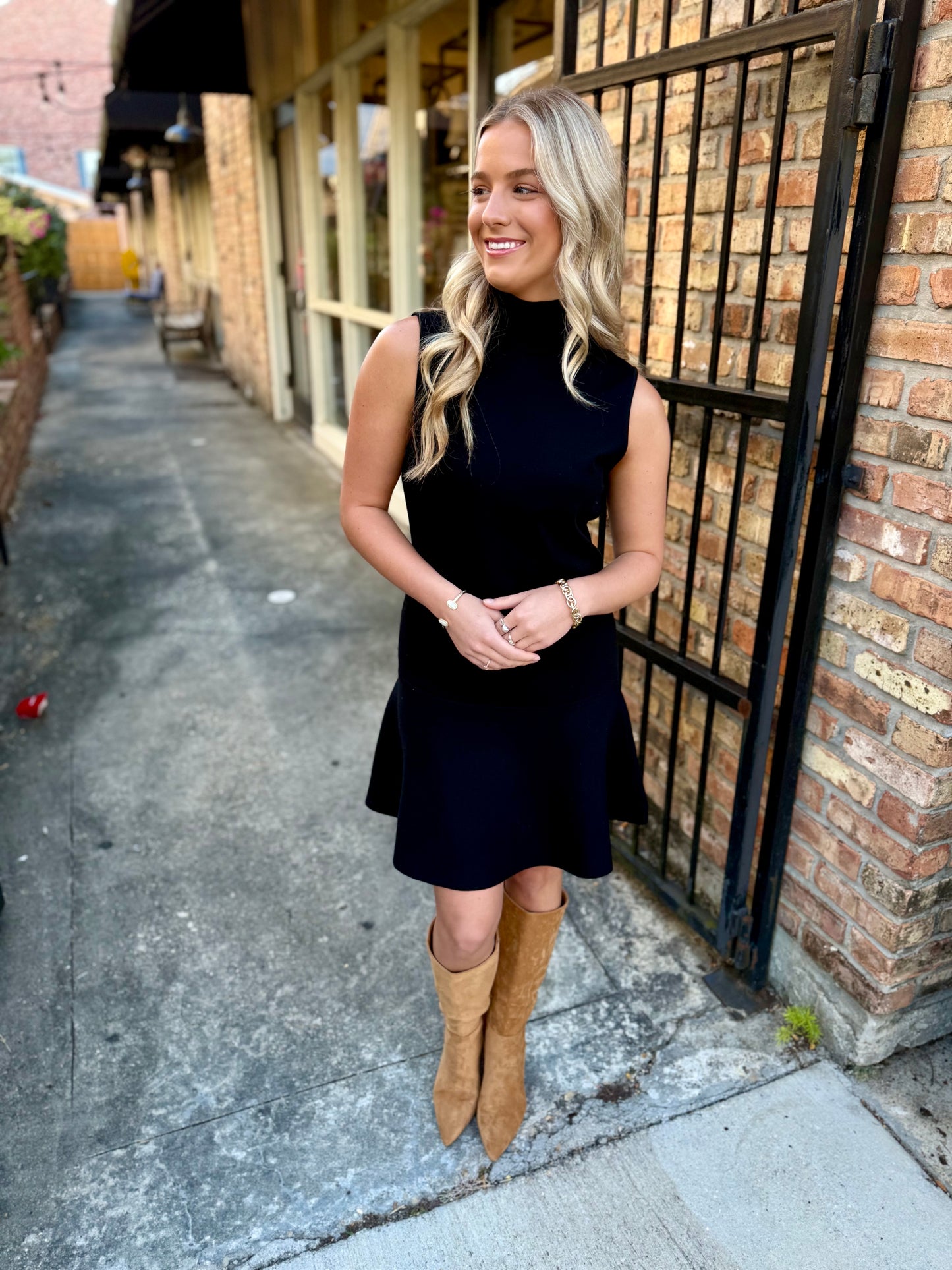 Breslin Sweater Dress- Black