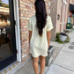 Day Striped Shirt Dress- Lemon/White