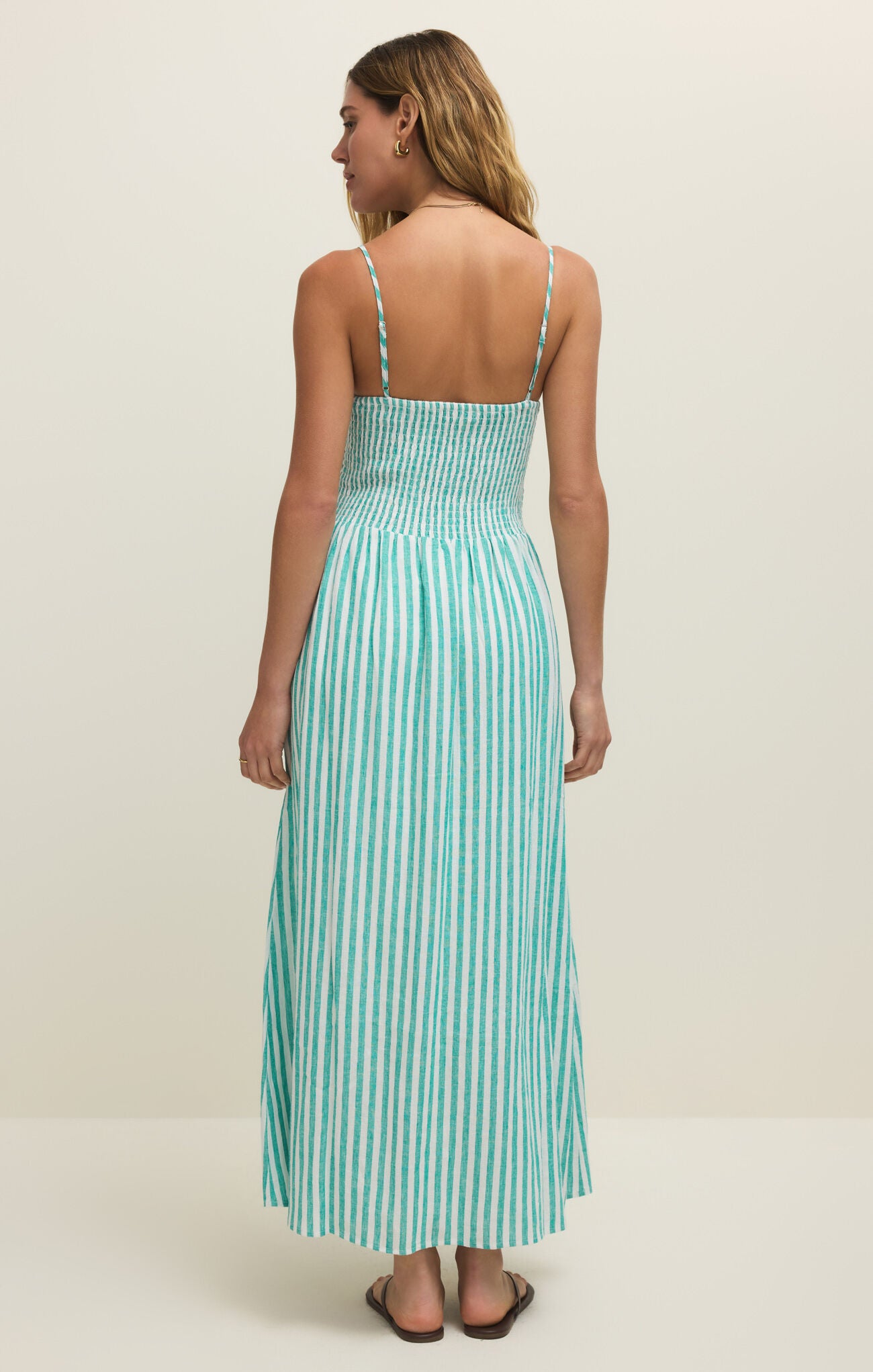 Z Supply Bayside Striped Maxi Dress- Green