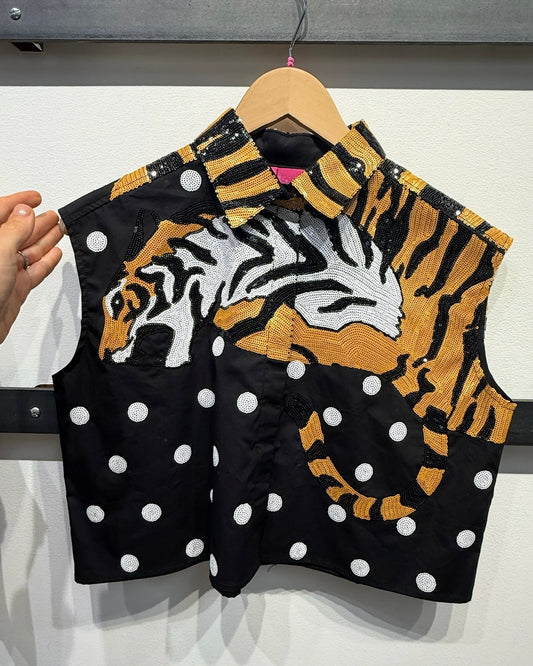Queen Polka Dot Tiger Tank- Black & White