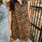 Tiger Print Button Down Shirt Dress