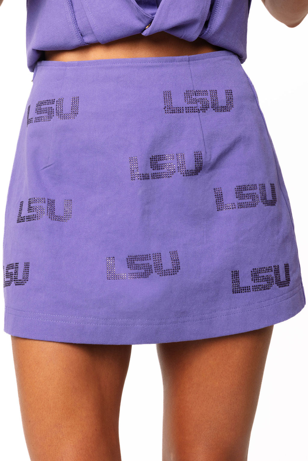 Queen LSU Tonal Rhinestone Skirt