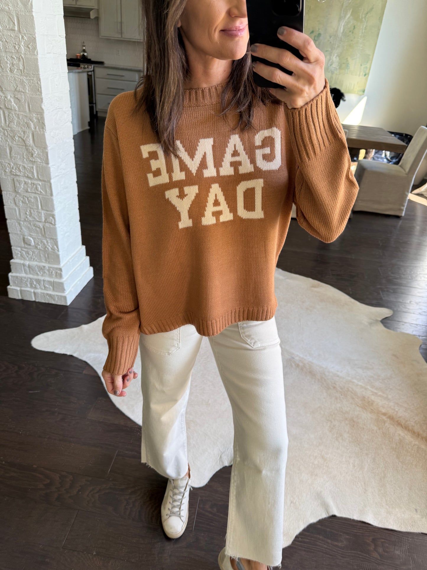 Match Game Day Sweater- Brown