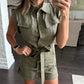 Juno Linen Romper- Olive