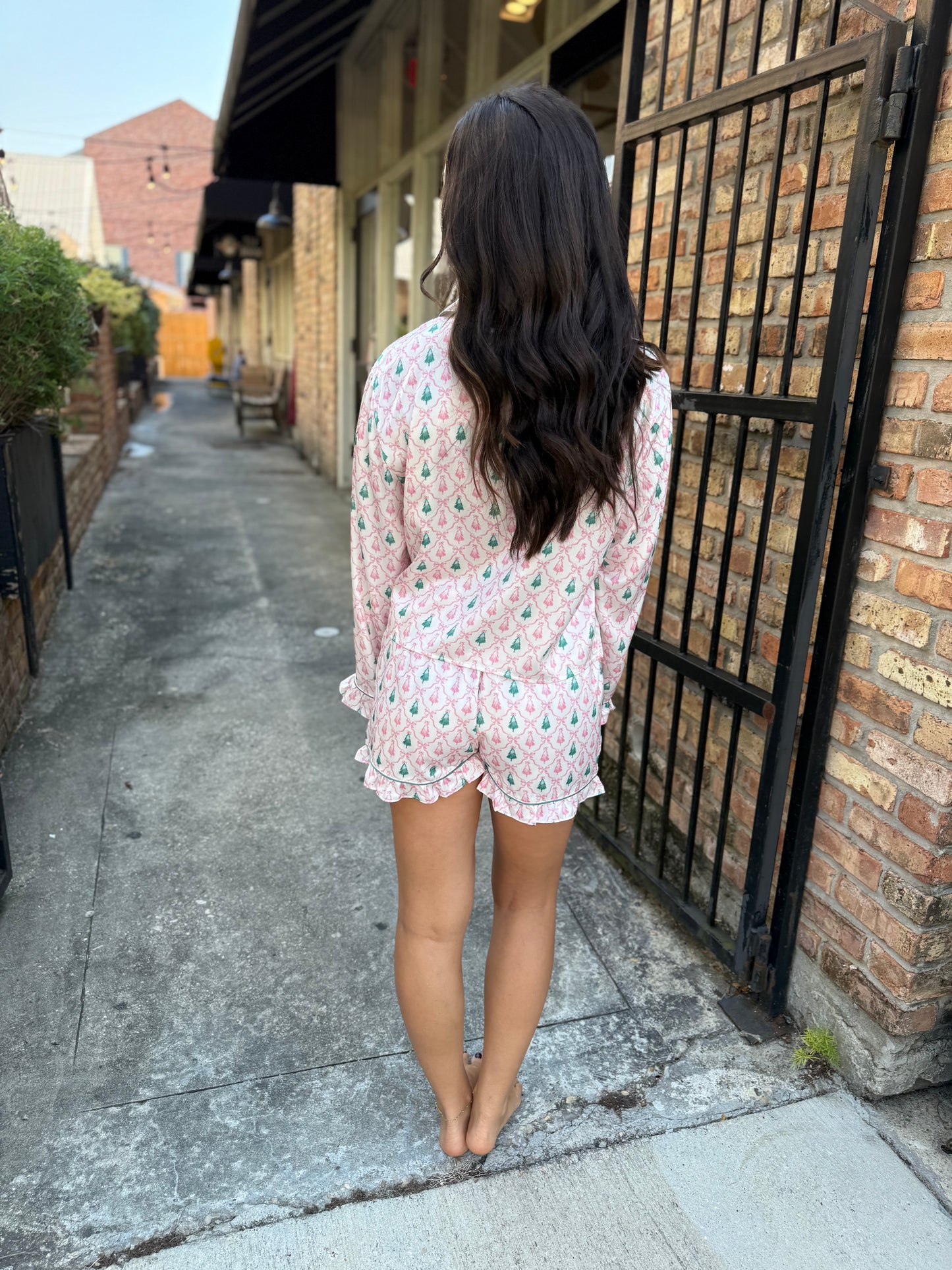 Christmas Tree Pajama SET- Pink