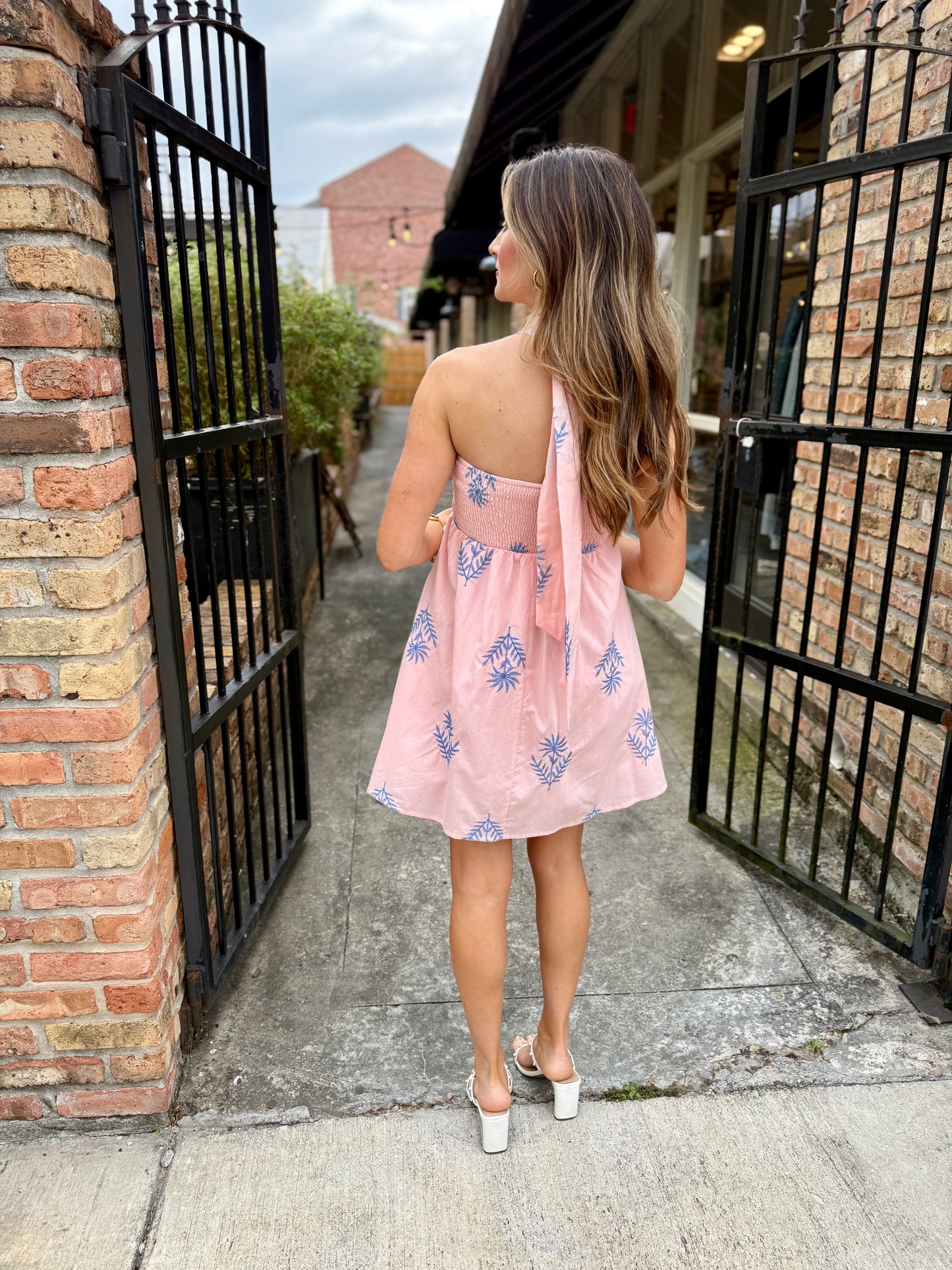 Azure Leaf Mini Dress