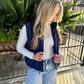 Dufour Quilted Zipper Front Vest- Navy