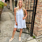 Z Supply New Light Crinkled Mini Dress- Hamptons Blue