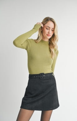 Ronan Crewneck Top- Avocado