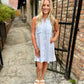 Z Supply New Light Crinkled Mini Dress- Hamptons Blue