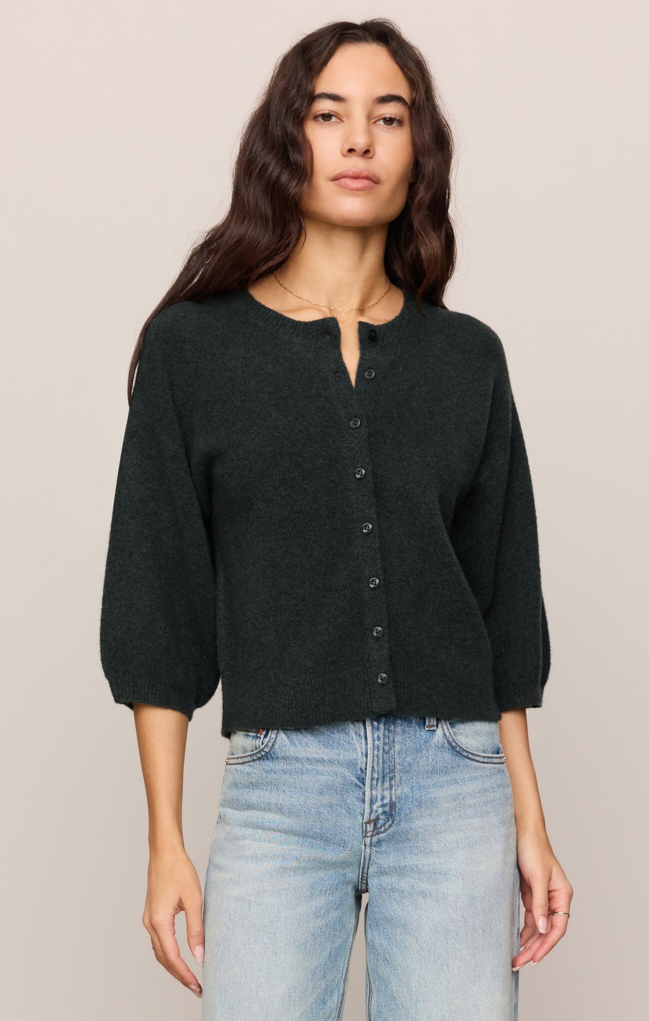 Z Supply Valor Short Sleeve Cardigan- Emerald Cove