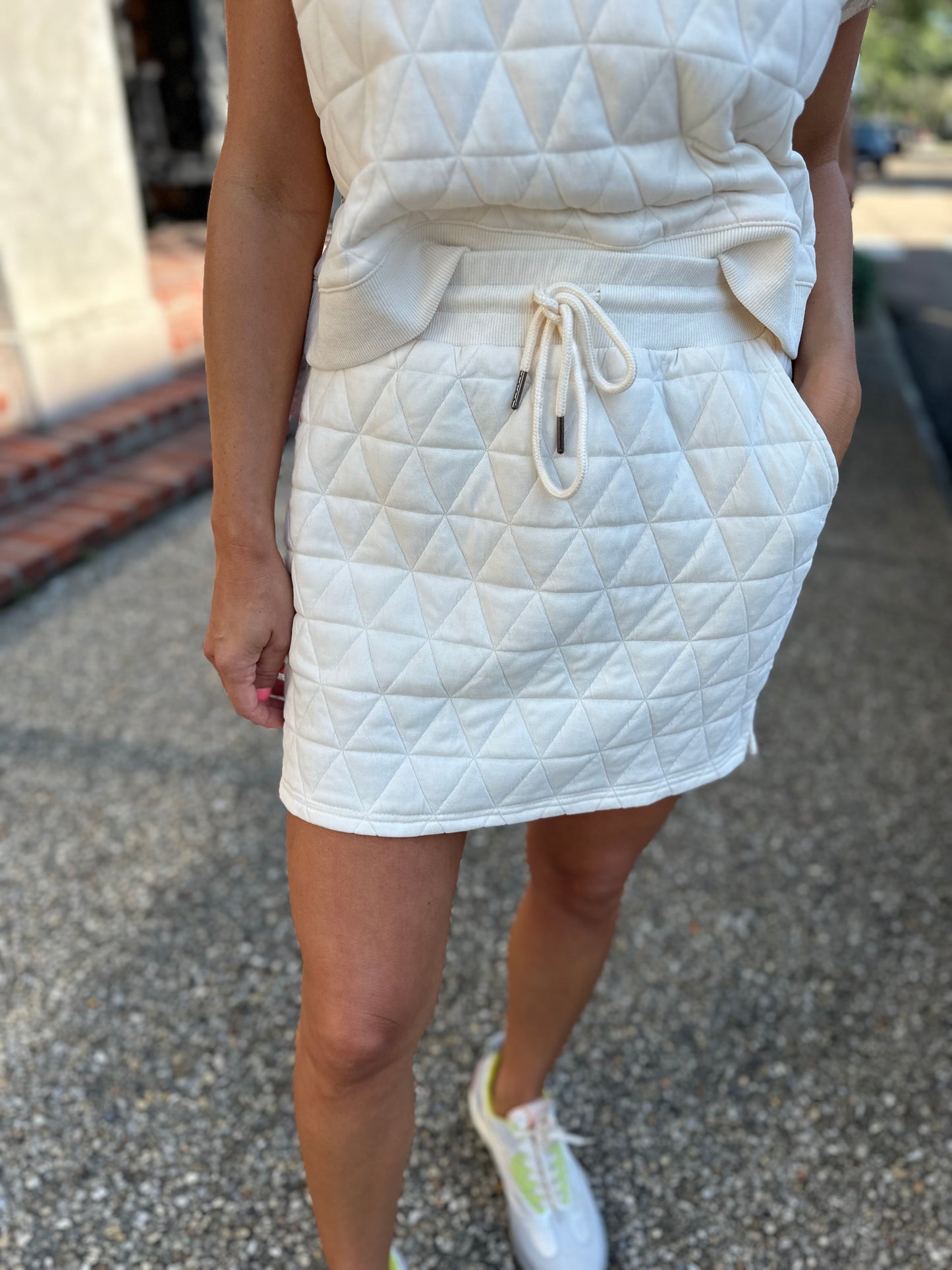 Charbonnet Textured Skirt- Cream
