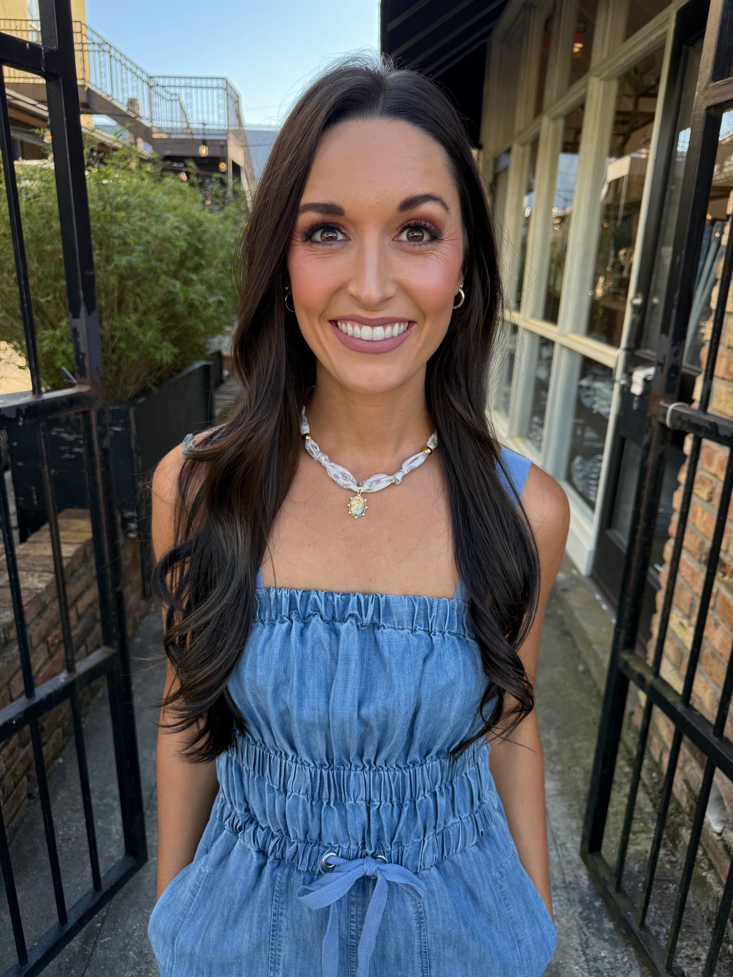 Scarf Necklace- Lavender/Blessed Mother