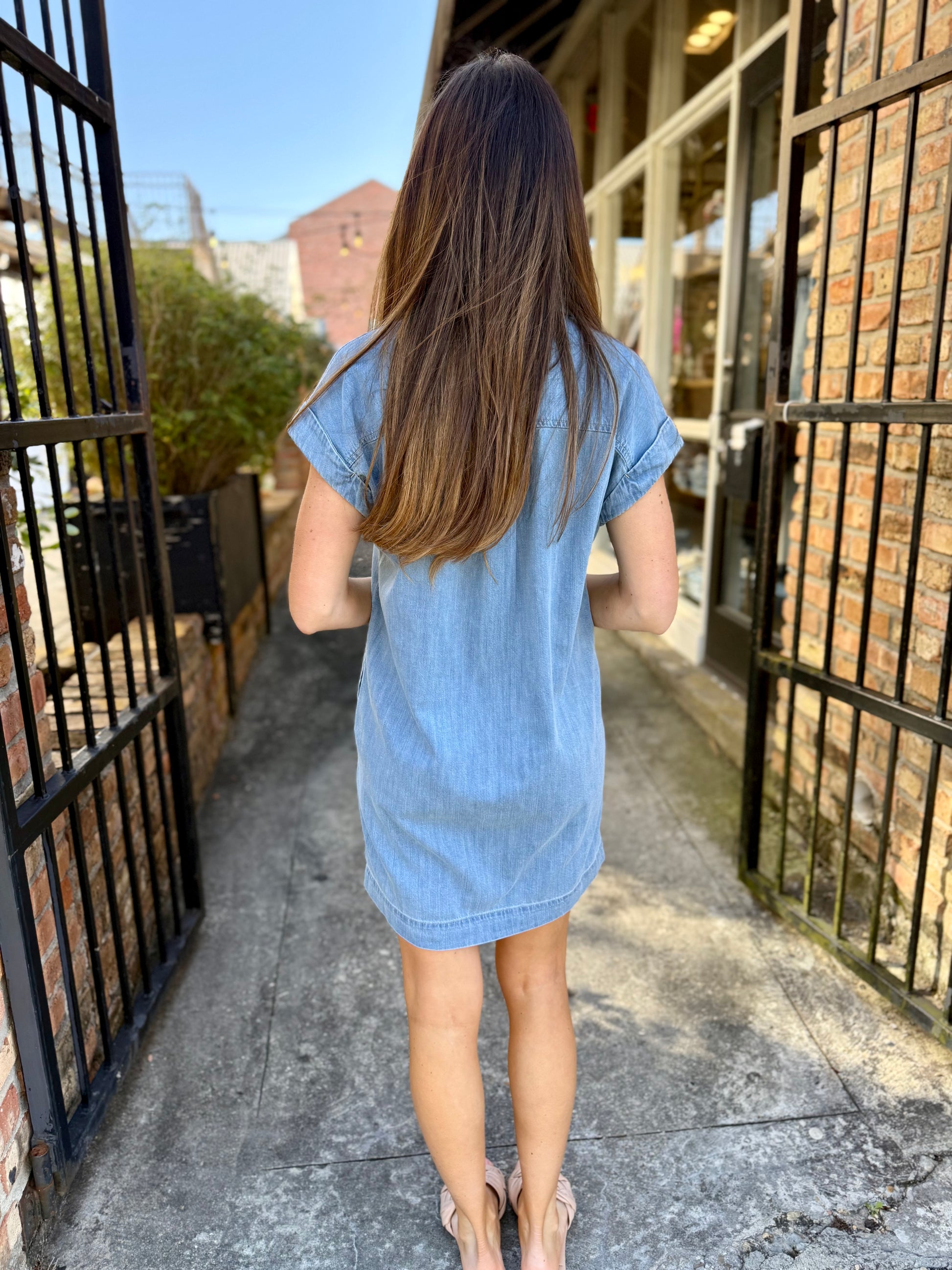 denim & supply dress Vintage Threads Long Sleeve Denim Dress, Medium Denim, 2X