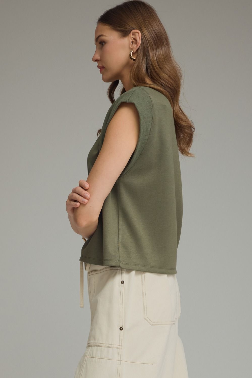 Campo Cap Sleeve Top- Olive