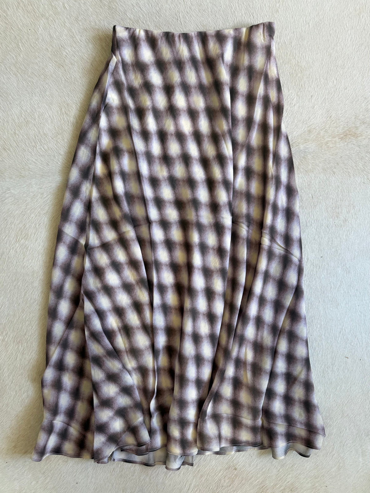 August Midi Skirt- Lavender Check