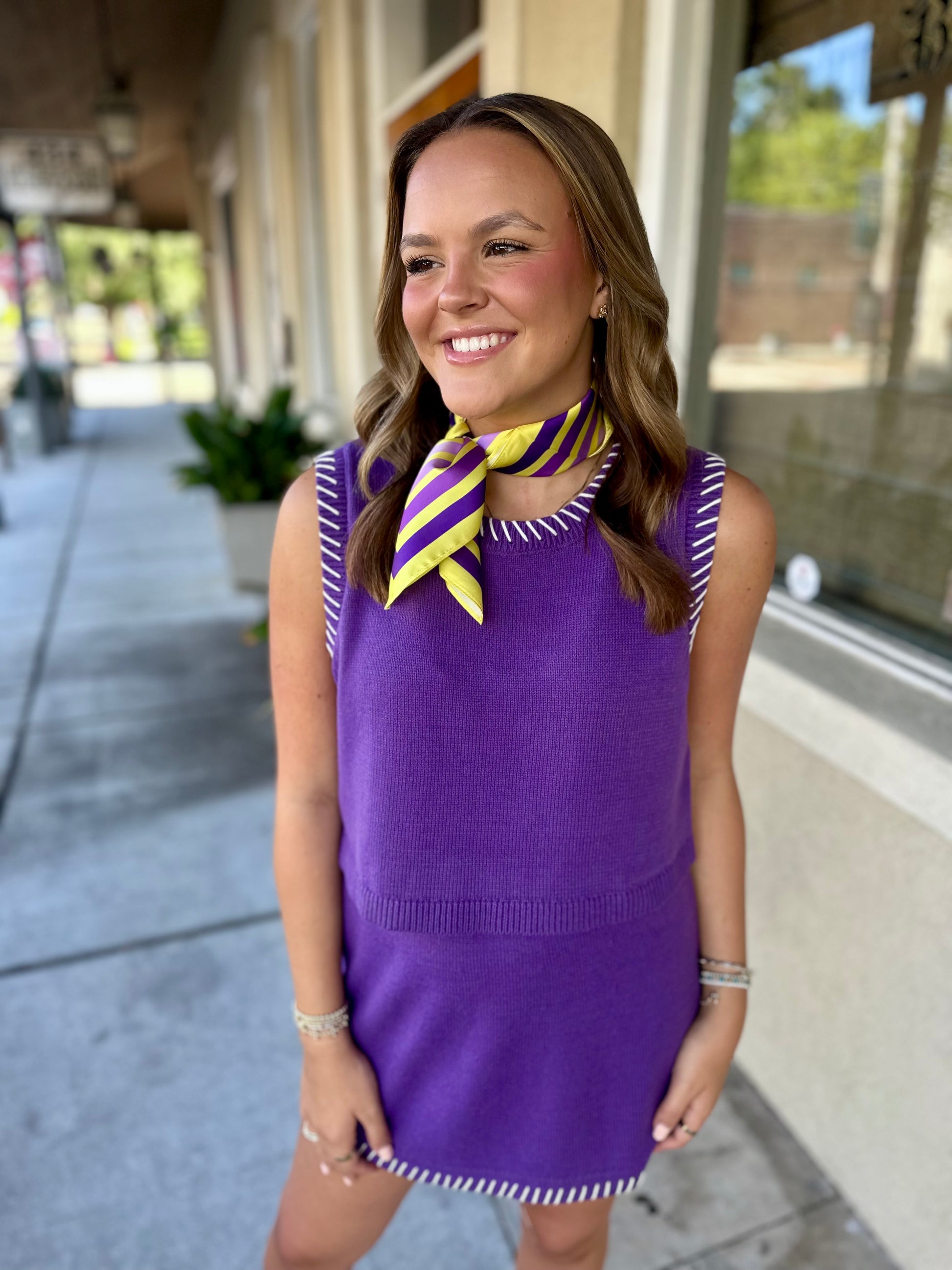 LSU Gameday Scarf- Stripes – Hazel Lane Boutique