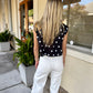 Queen Polka Dot Tiger Tank- Black & White