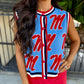 Queen Ole Miss Knit Button Up Vest
