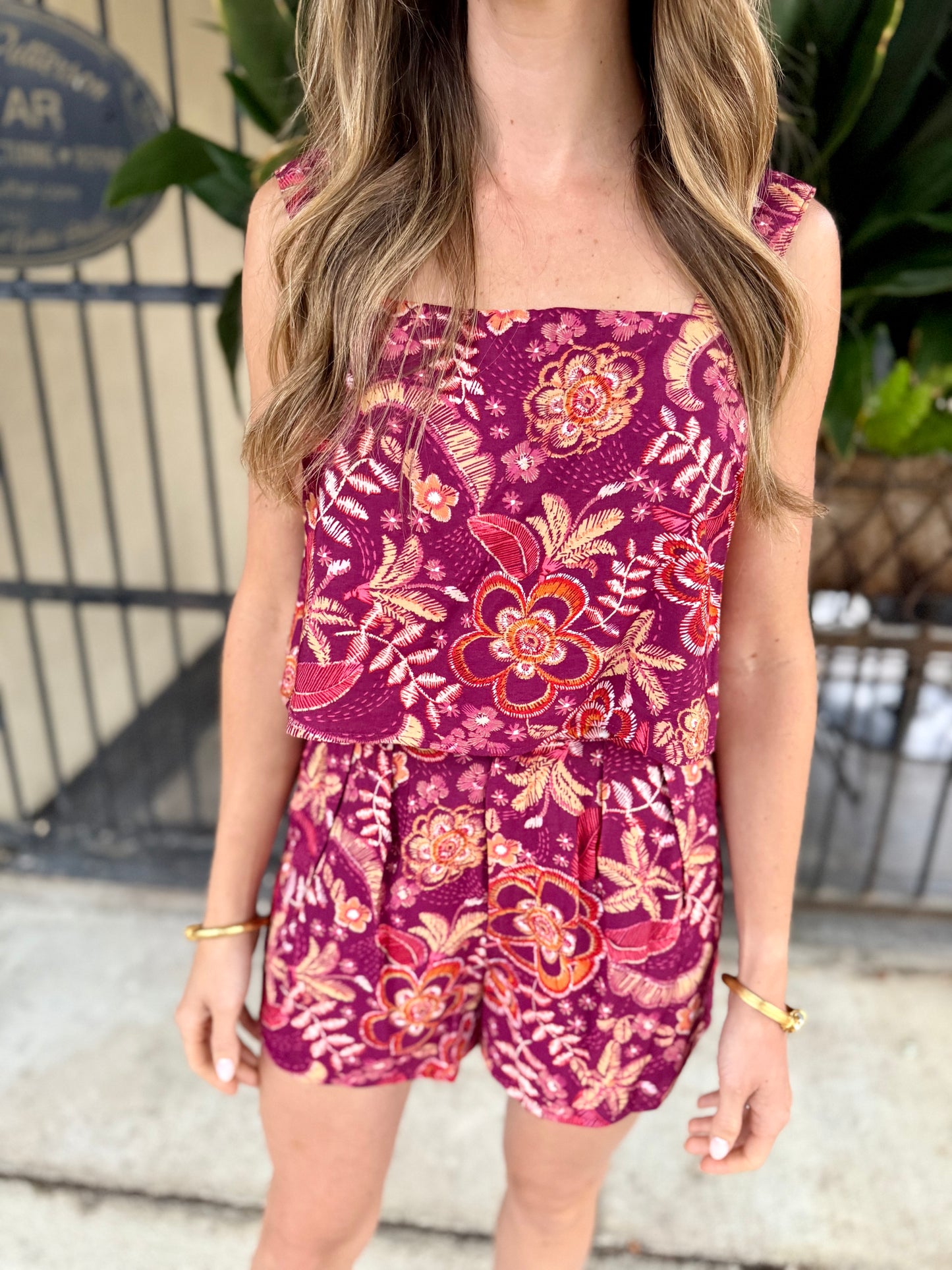 Felicia Floral 2 PC SET- Berry Multi