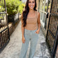 Maya (Sea Star Teal) HR Wide Leg Denim