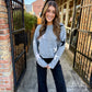 Star Knit Sweater- Heather Gray