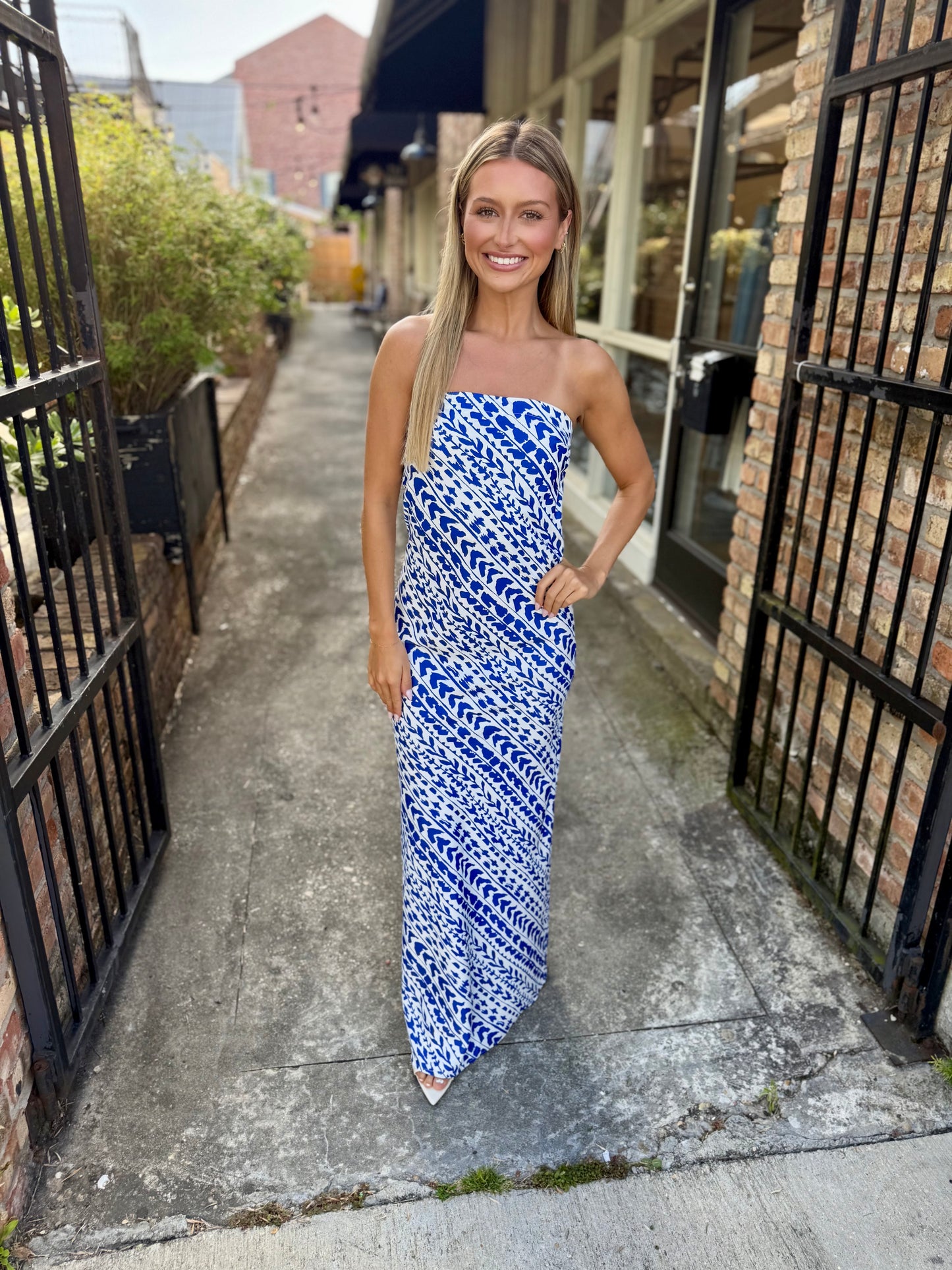 Eliana Dress- Cobalt Trail