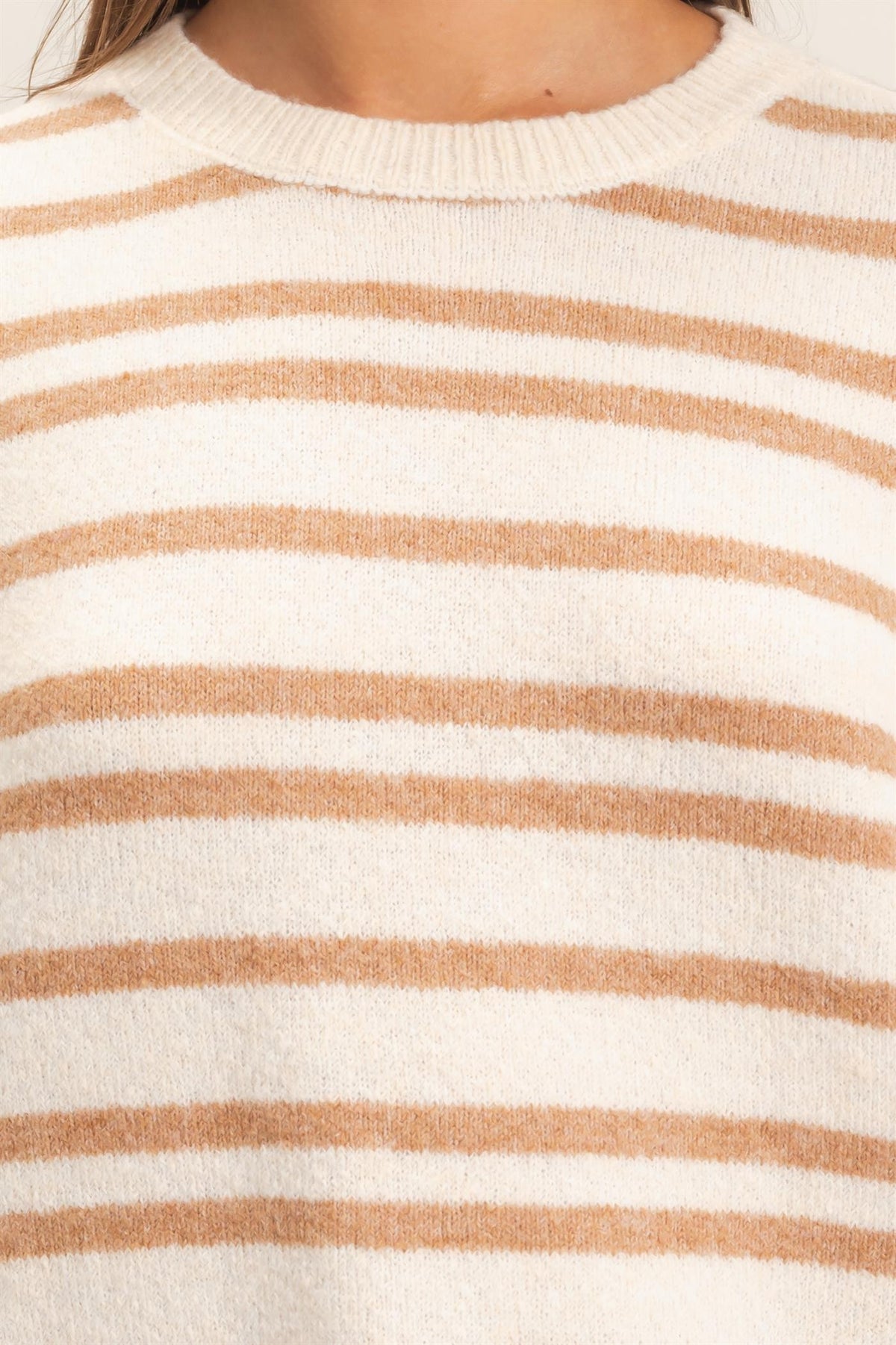 Devin Striped Sweater- Taupe
