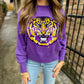 LSU Classic Sequin Sweater- Purple