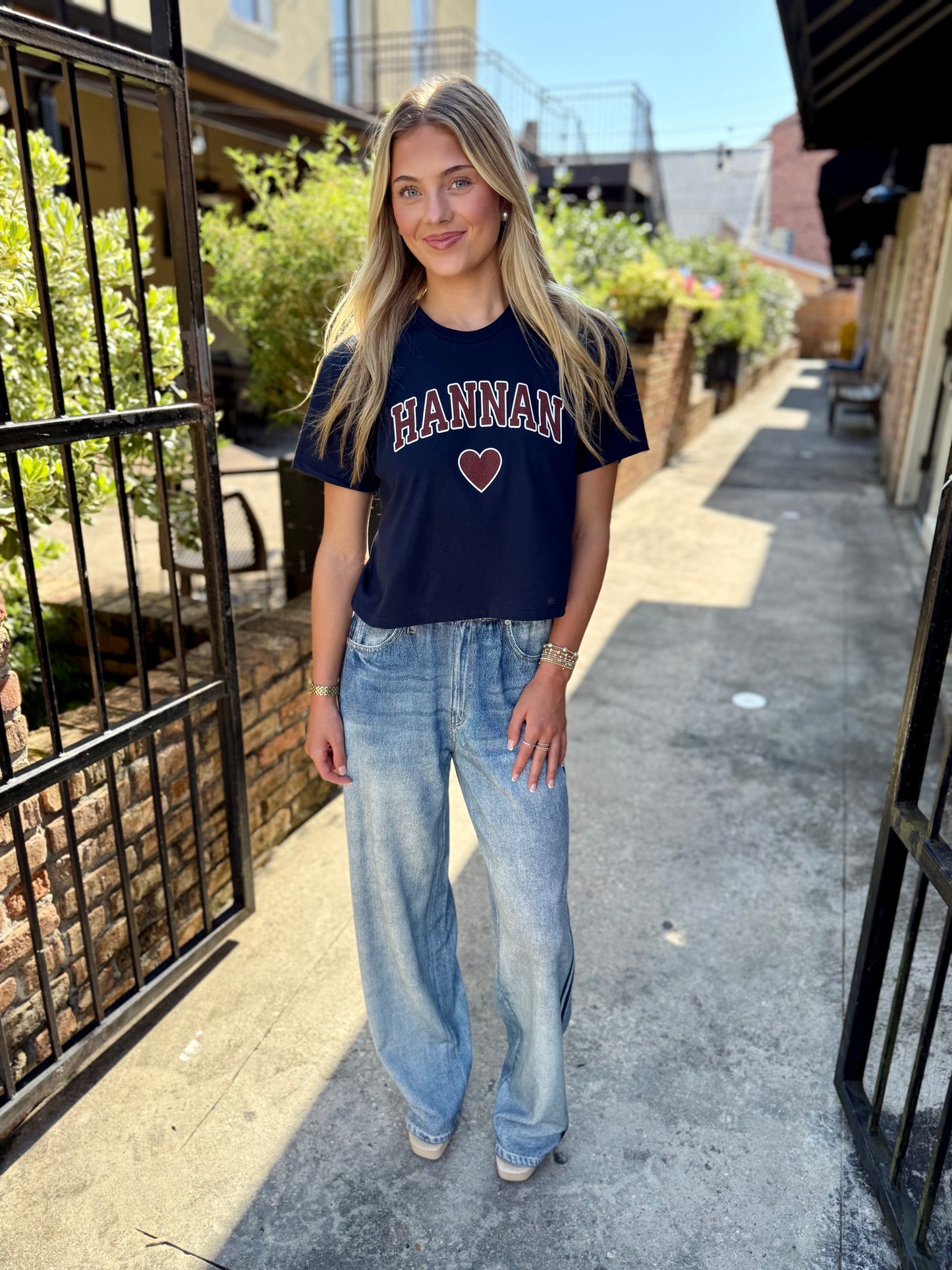 Hannan Heart Top- Navy