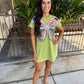 Queen Patchwork Butterfly Dress- Green