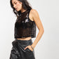 Encore Sequin Shell Top- Black