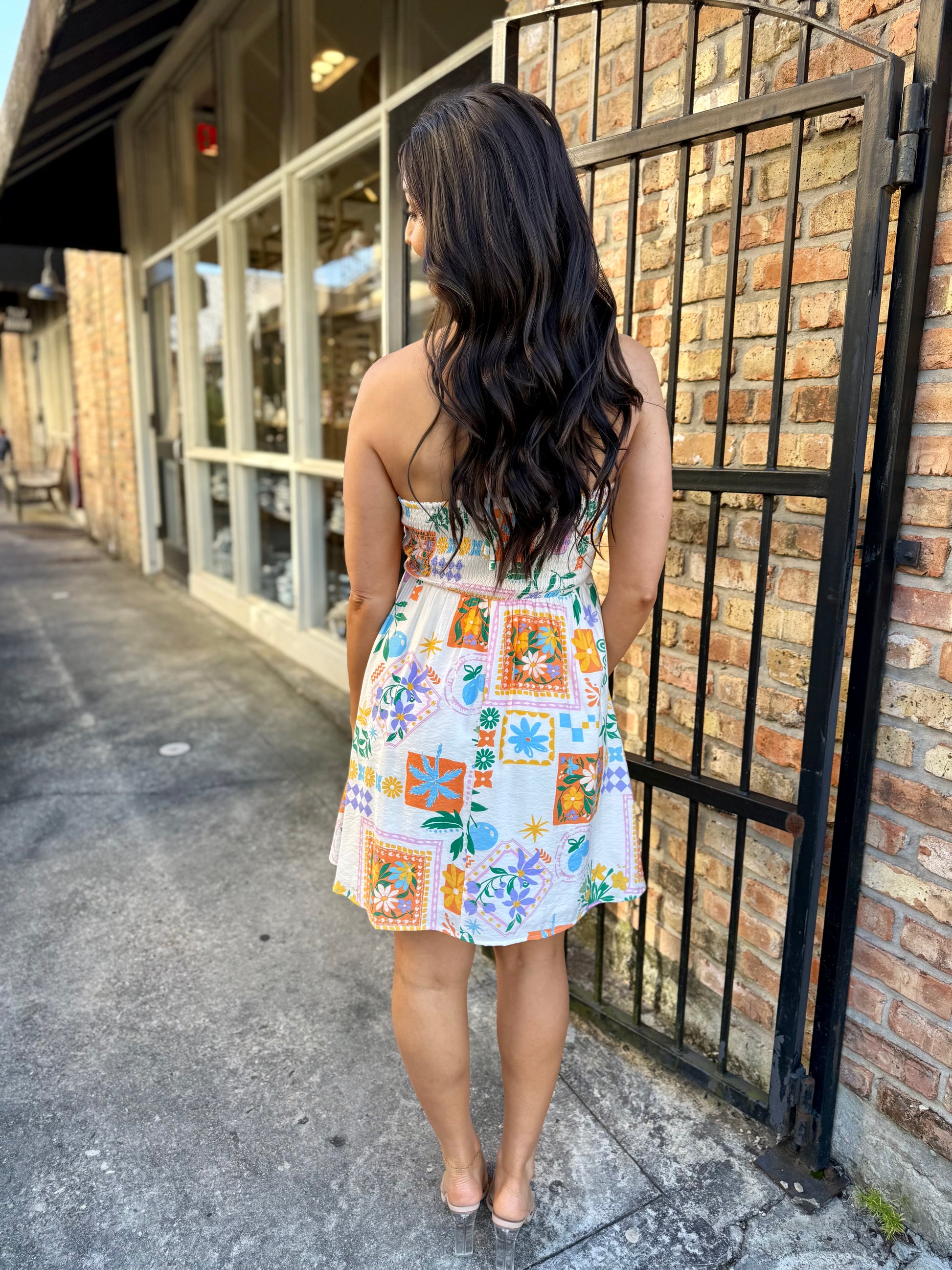 Hara Resort Halter Mini Dress- Multi Medium Hara Resort Halter Mini Dress- Multi Medium